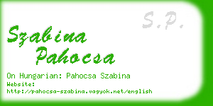 szabina pahocsa business card